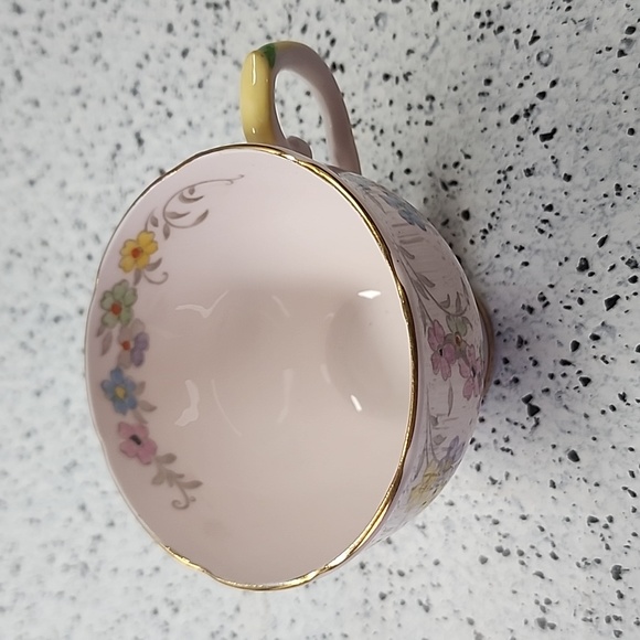 Tuscan Pink Floral Spray Fine English Bone China Demitasse Cup & Saucer - Picture 6 of 7